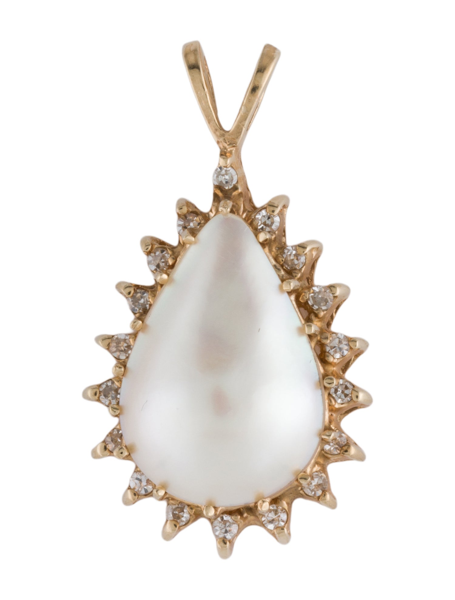 Necklace 14K Pearl & Diamond Pendant