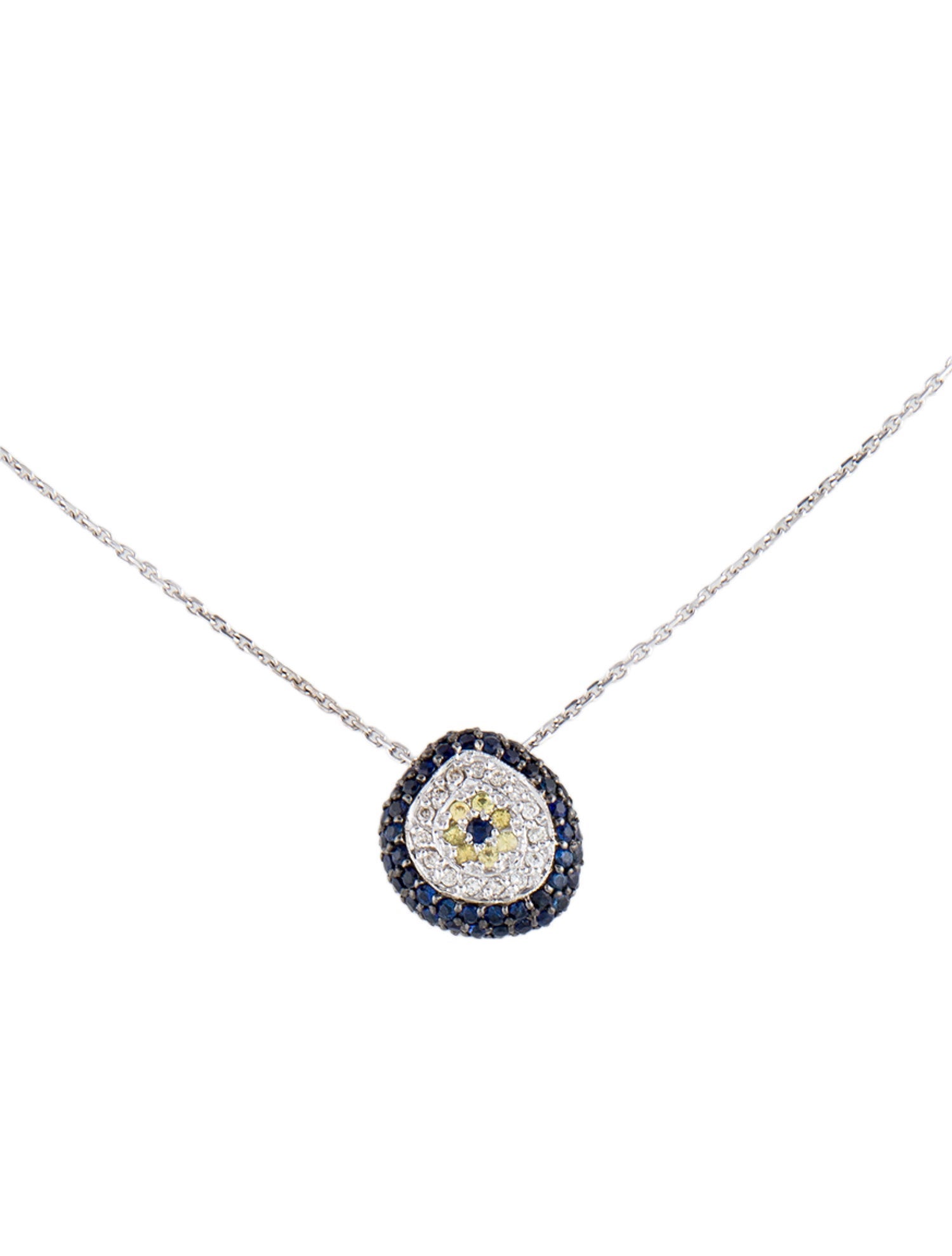Necklace 14K Sapphire & Diamond Pendant