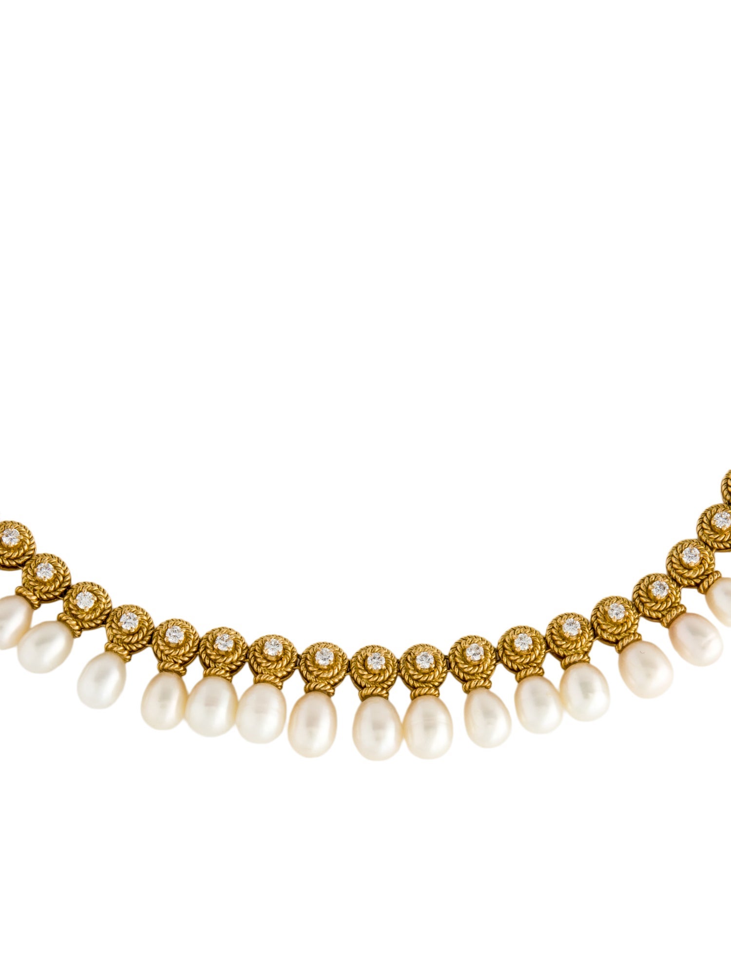 Necklace 18K Pearl & Diamond Collar