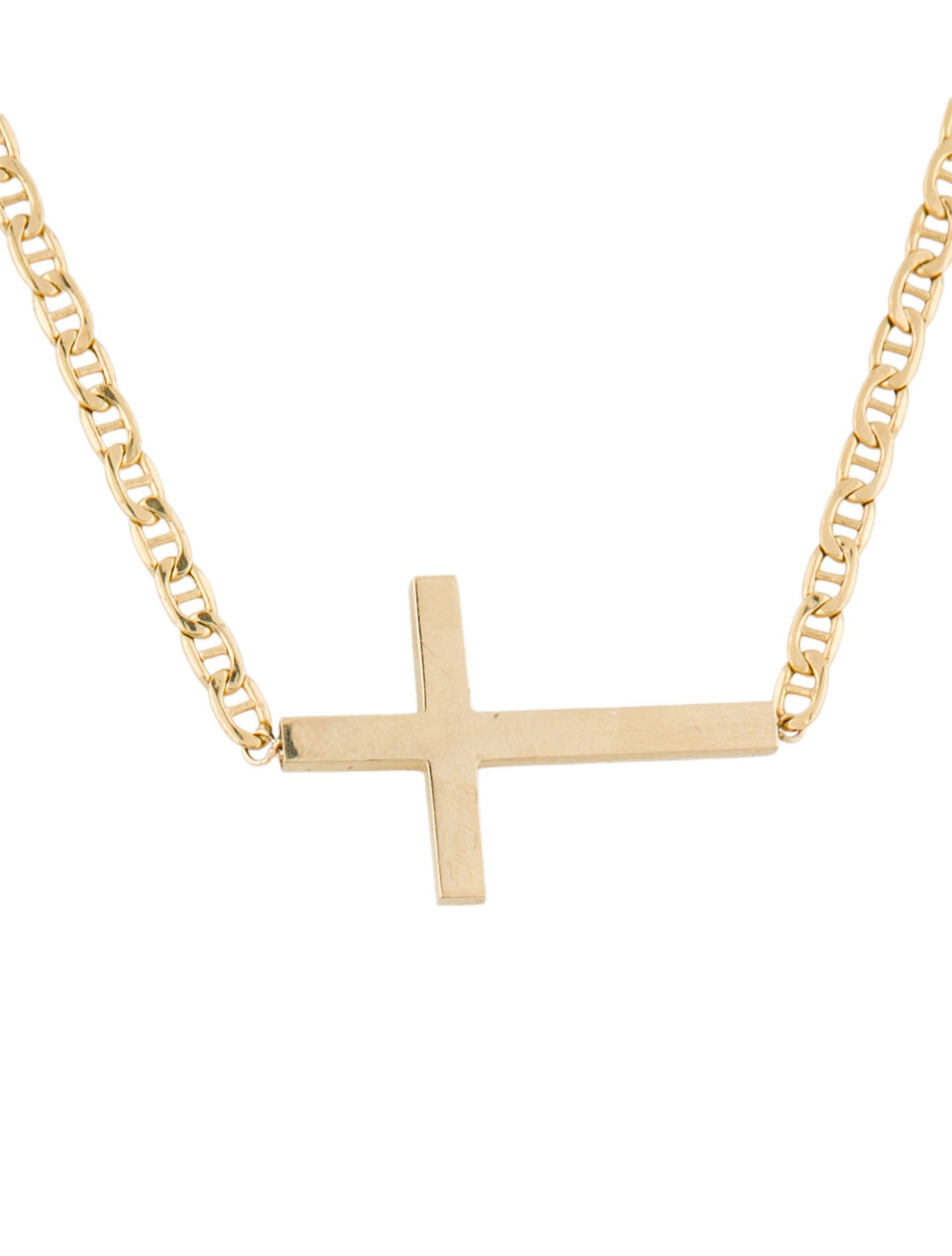 Necklace 14K Mariner Link Cross Pendant