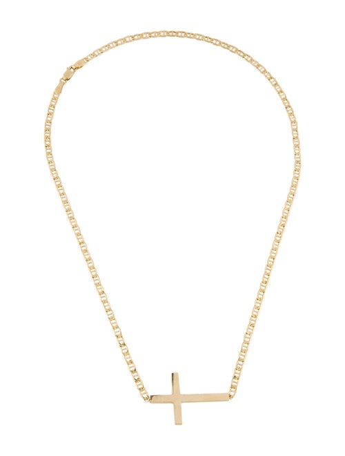 Necklace 14K Mariner Link Cross Pendant Necklace