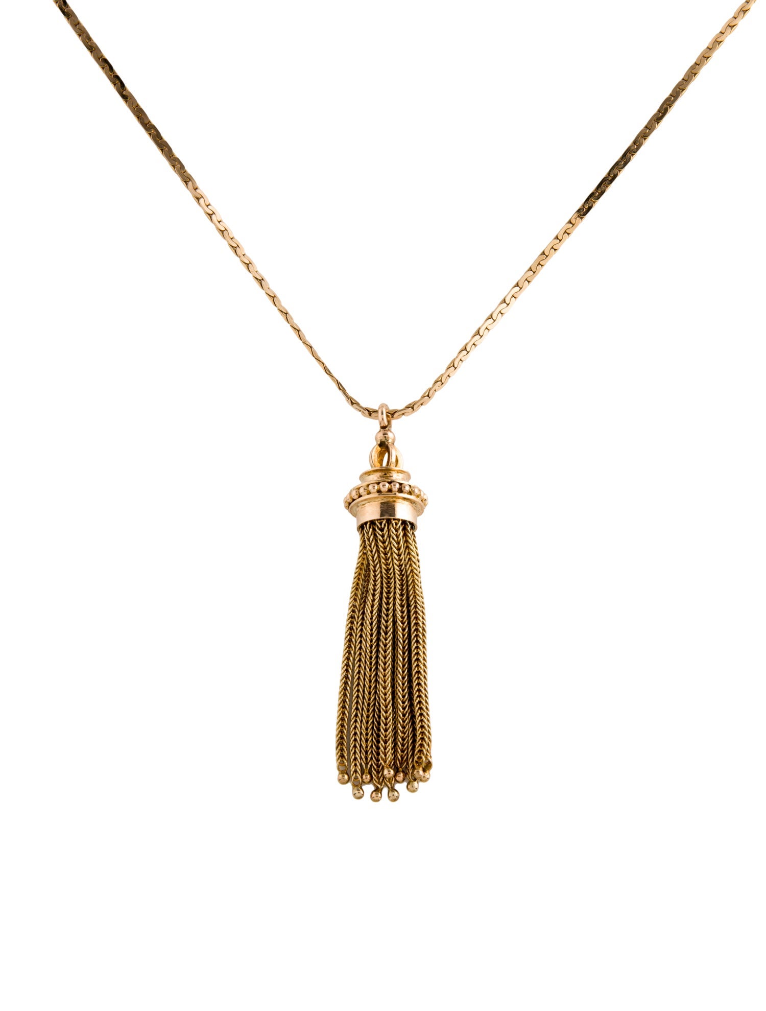 Necklace 14K Tassel Pendant