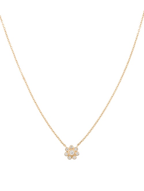 Necklace 14K Diamond Flower Pendant Necklace