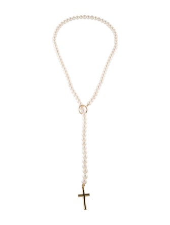 Necklace 14K Pearl Lariat Necklace