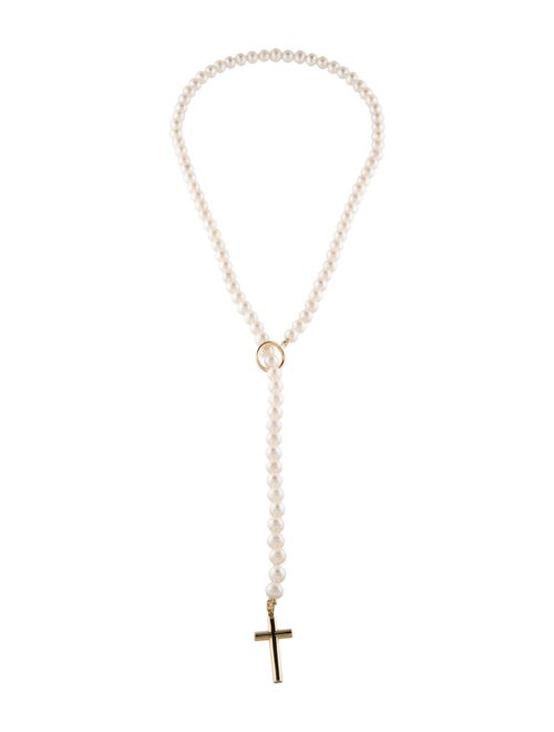 Necklace 14K Pearl Lariat Necklace