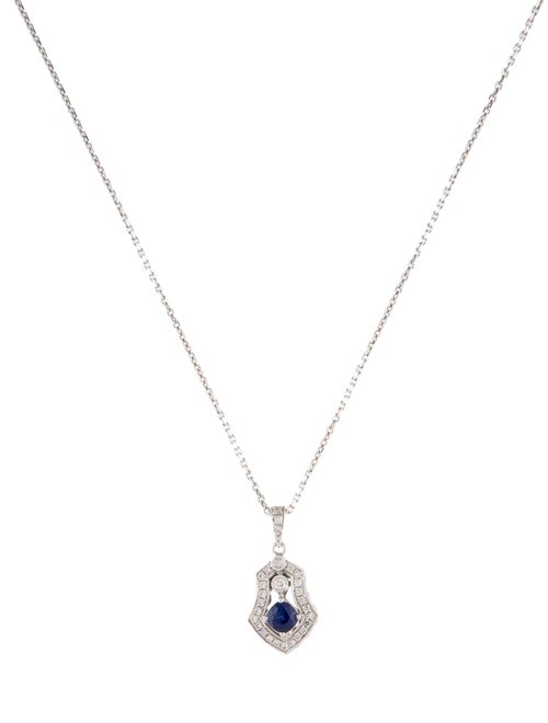 Necklace 14K Sapphire & Diamond Pendant Necklace
