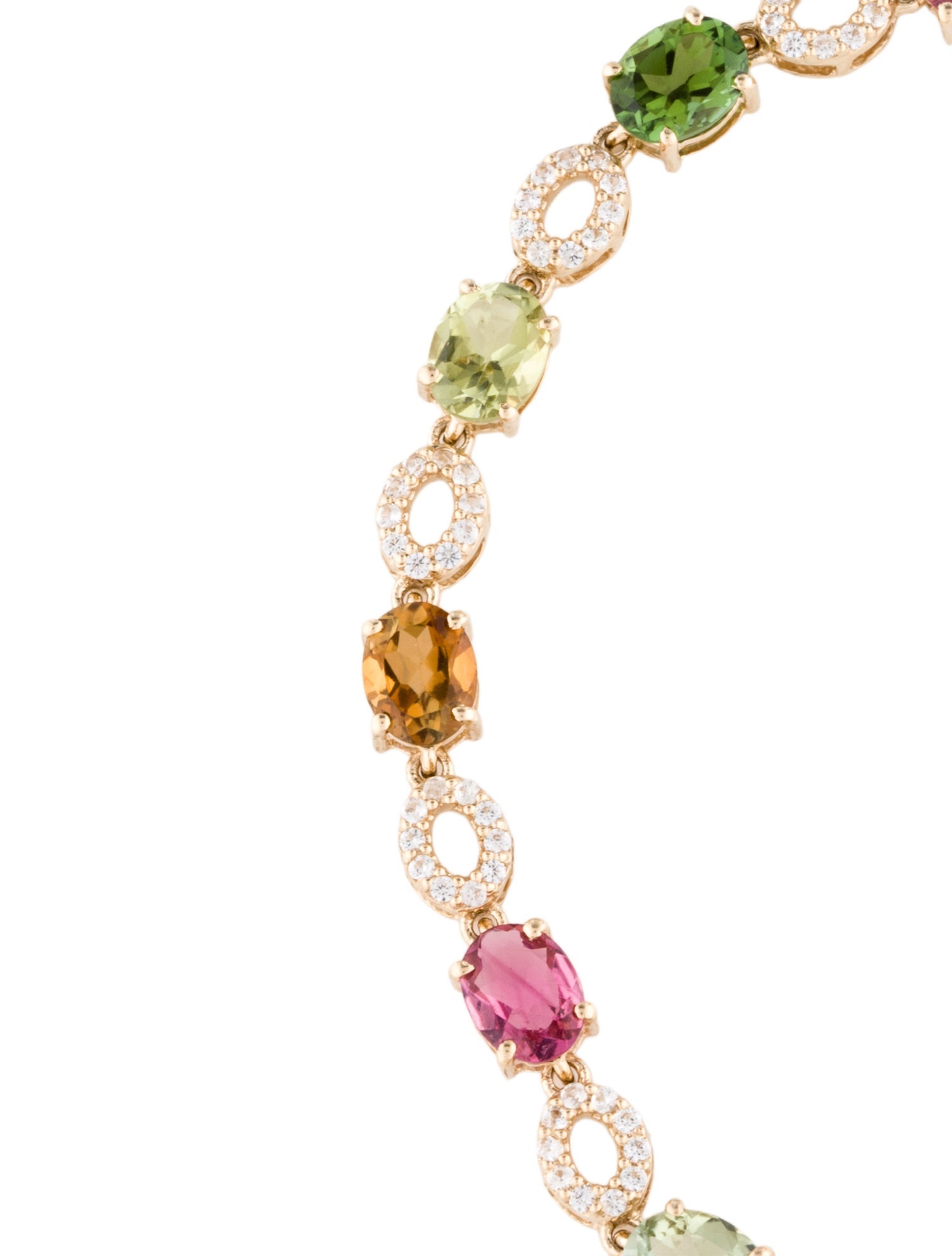 Necklace 14K 4.20ct Turmaine & Sapphire Station Bracelet