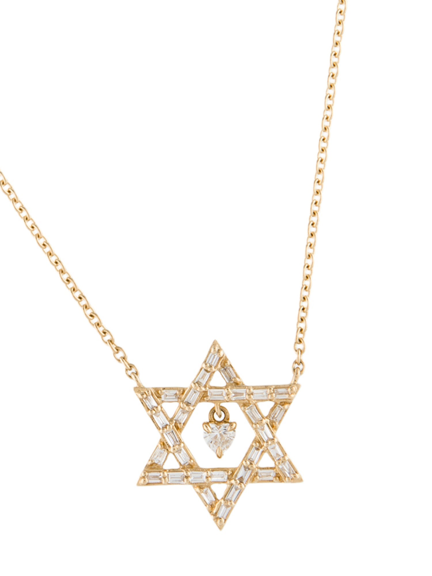 Necklace Adorna 14K Diamond Star of David Pendant