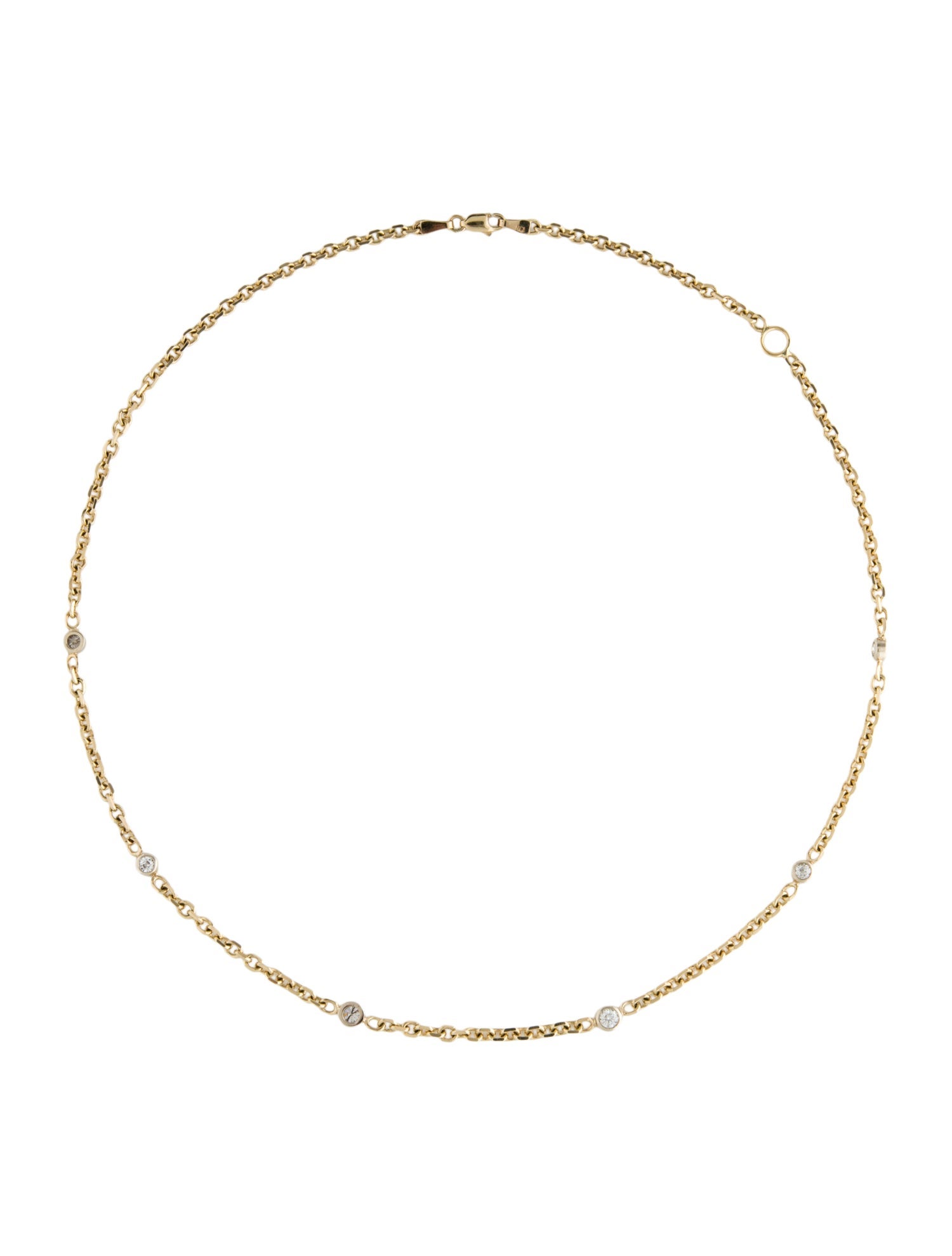 Necklace 14K Diamond Station Necklace
