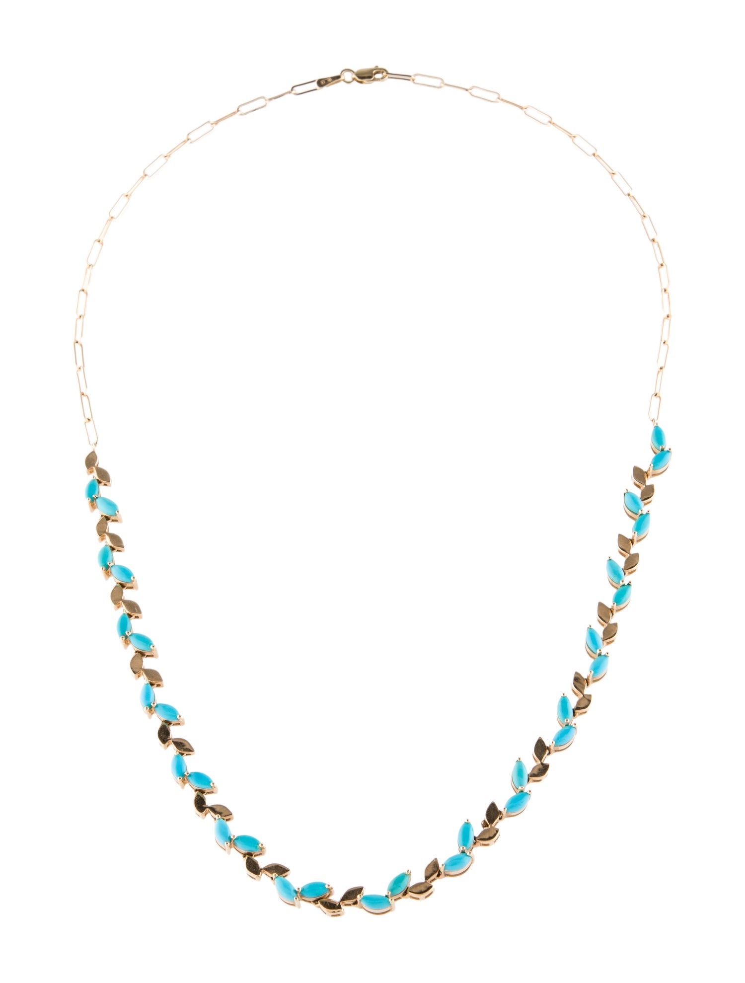 Necklace 14K 3.50ct Turquoise Collar