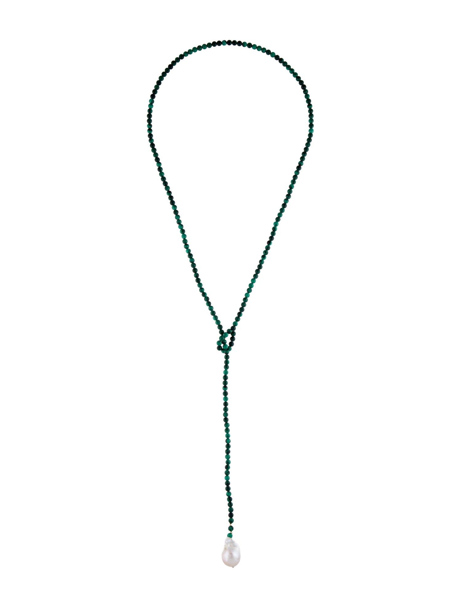 Necklace 14K Pearl & Malachite Bead