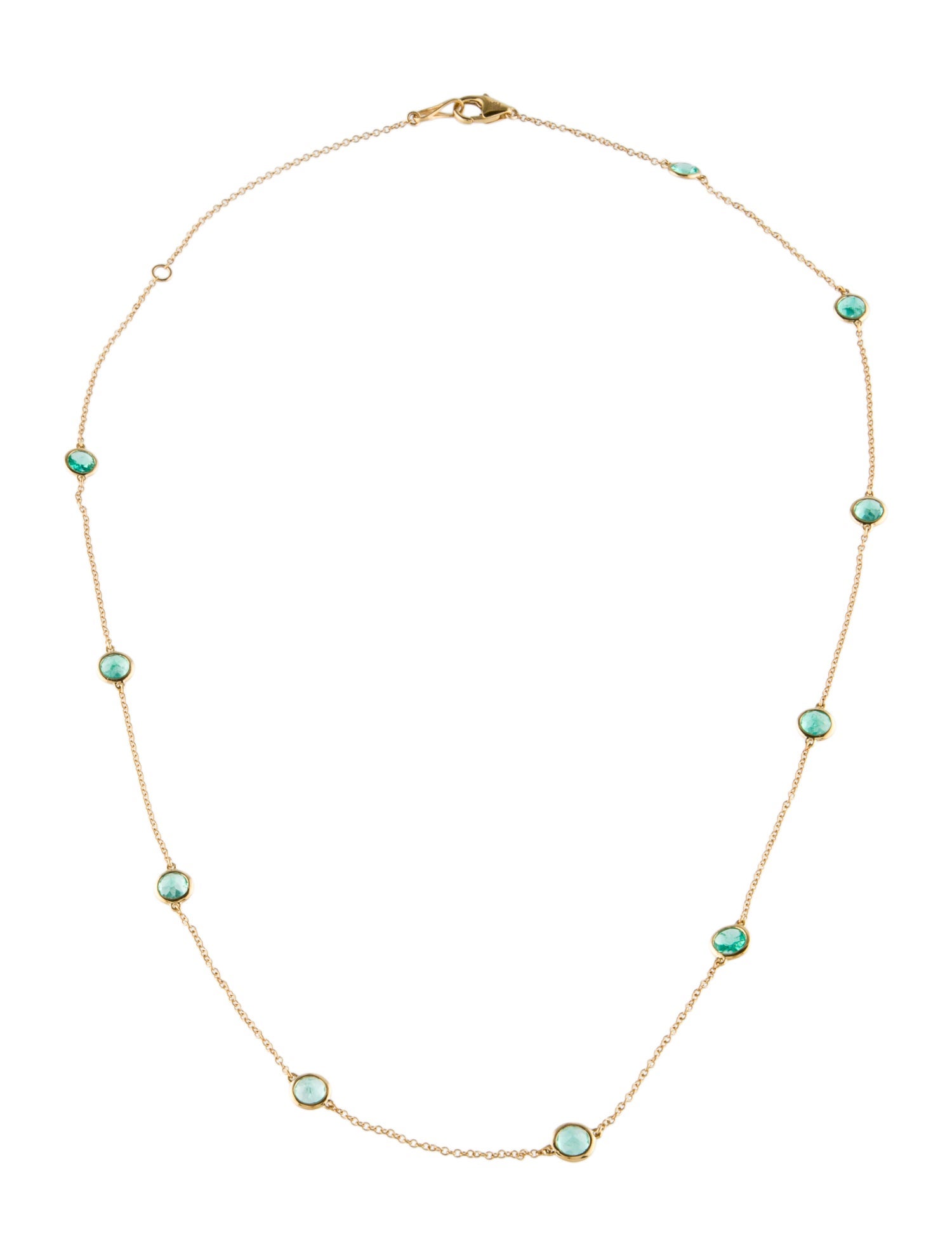 Necklace 14K 1.98ct Emerald Station