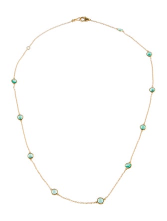 Necklace 14K 1.98ct Emerald Station Necklace
