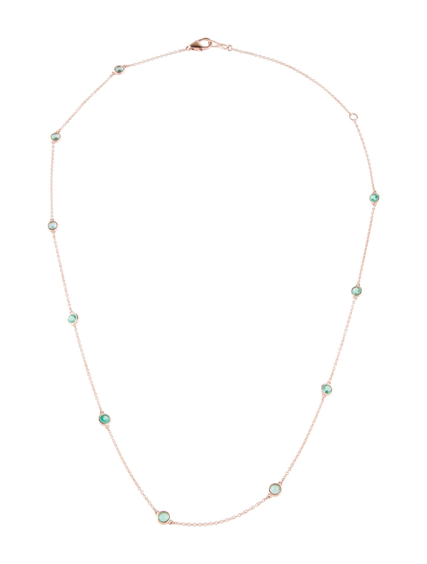 Necklace 14K Emerald Station