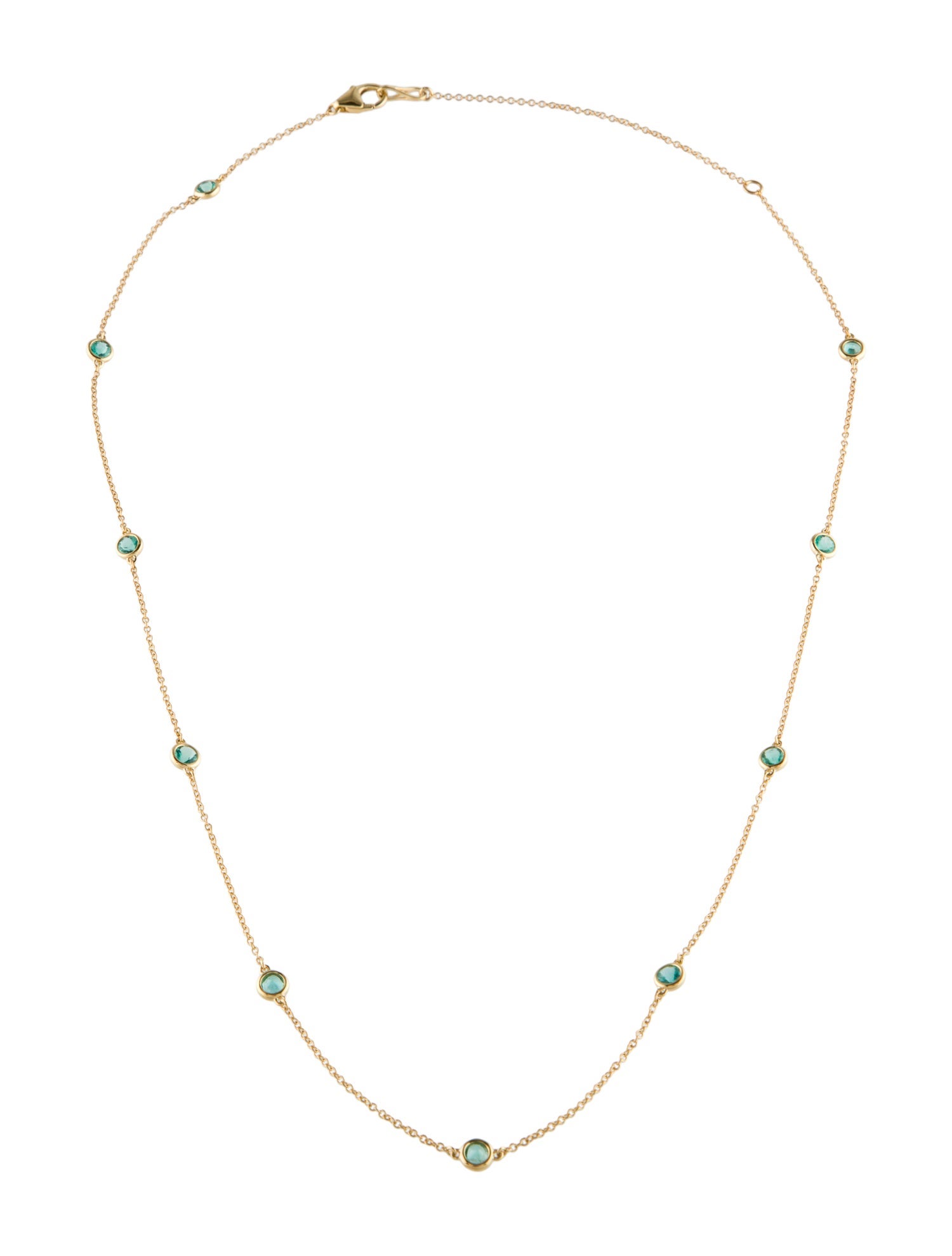 Necklace 14K Emerald Station