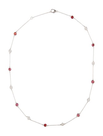Necklace 14K Ruby & Diamond Station Necklace