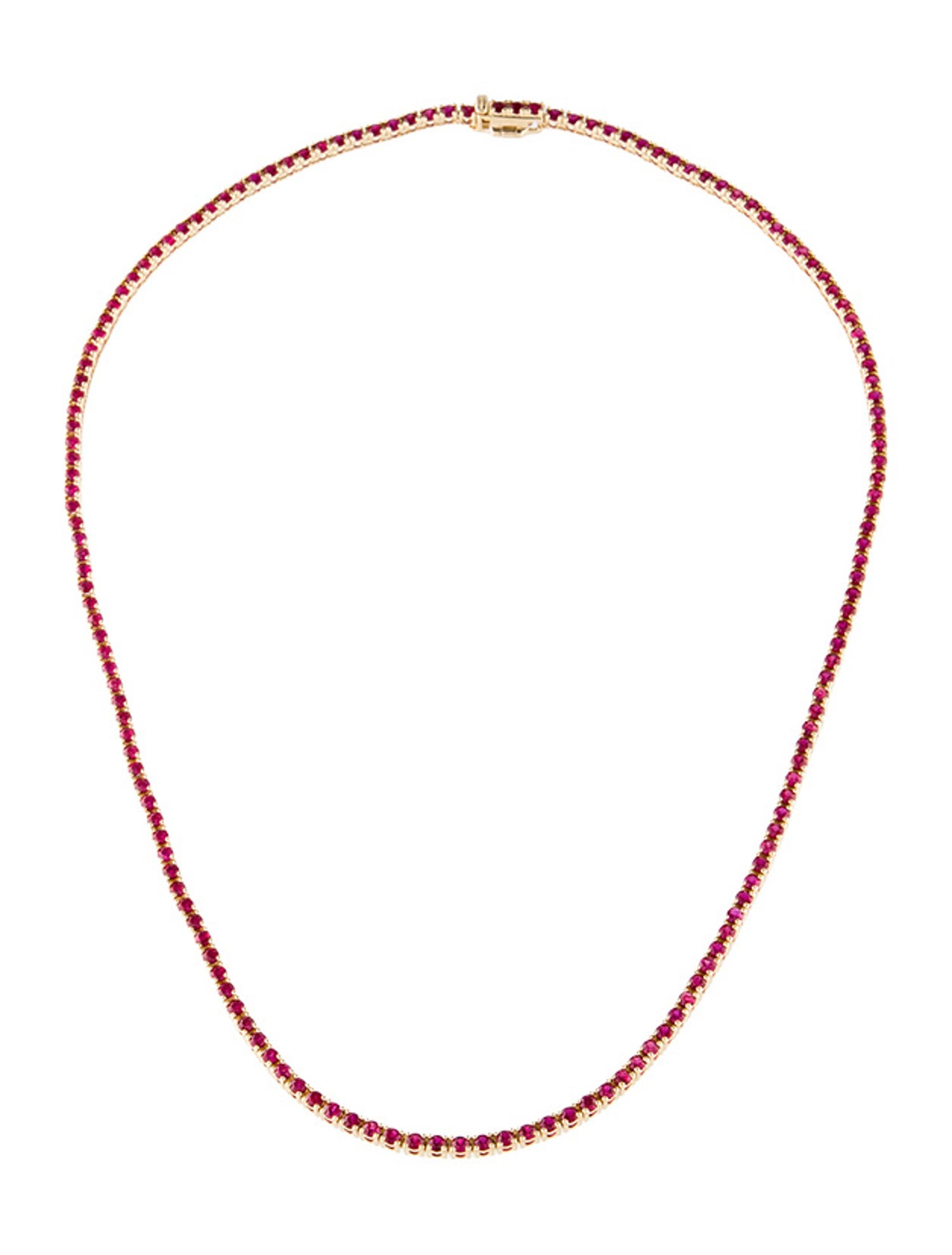 Necklace 14K 6.34ctw Ruby Riviera Tennis