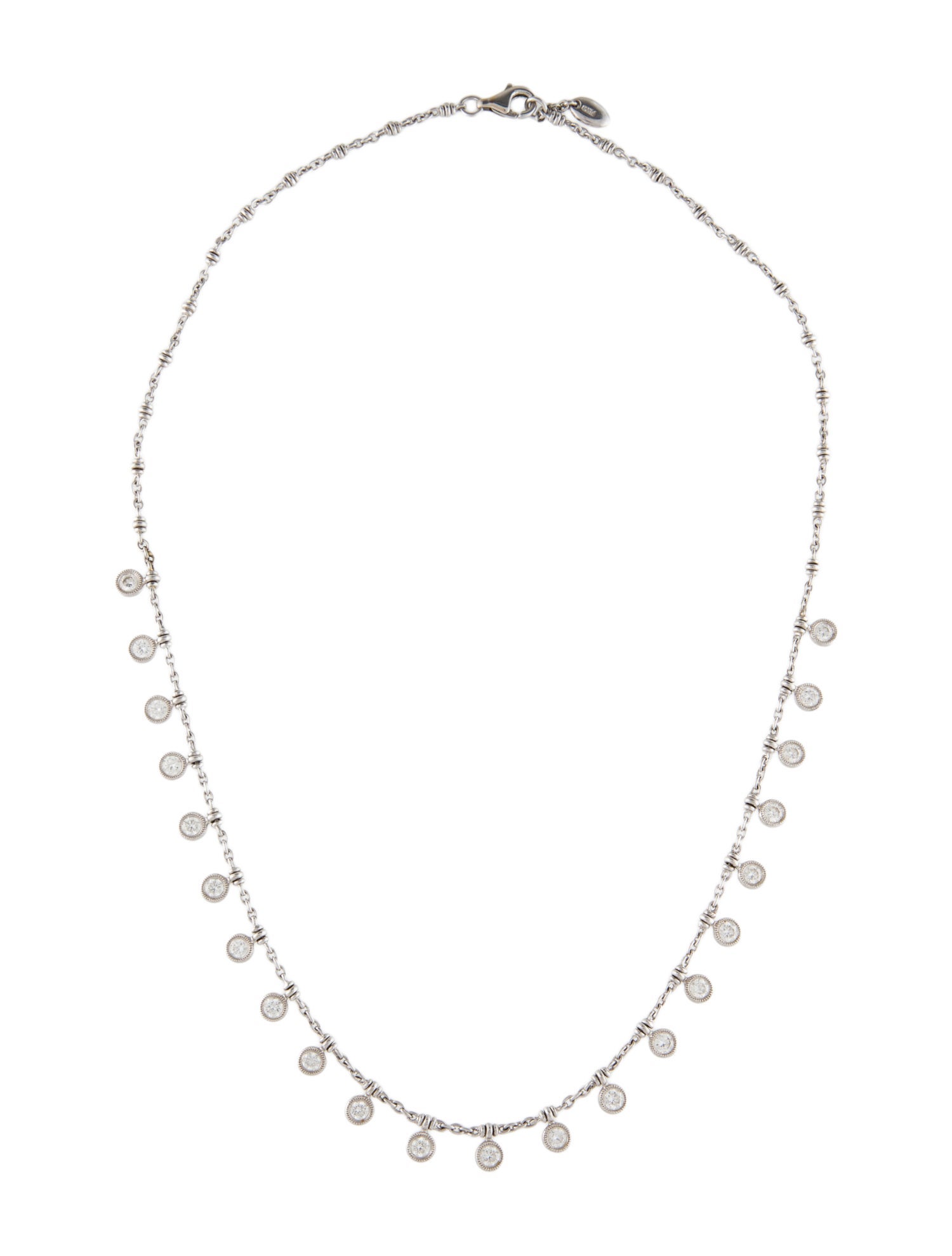 Necklace Platinum 1.76ctw Diamond Drop Collar