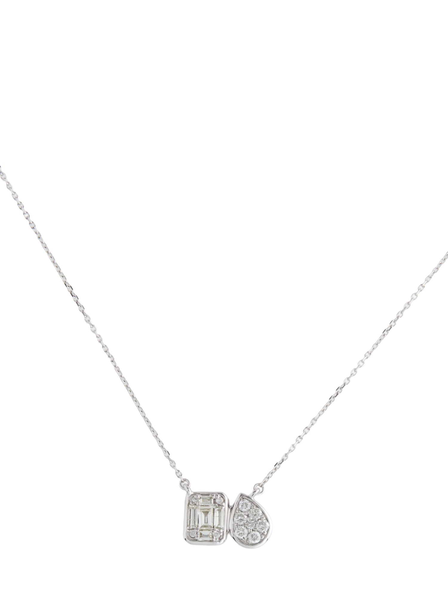 Necklace 14K Diamond Toi et Moi Pendant