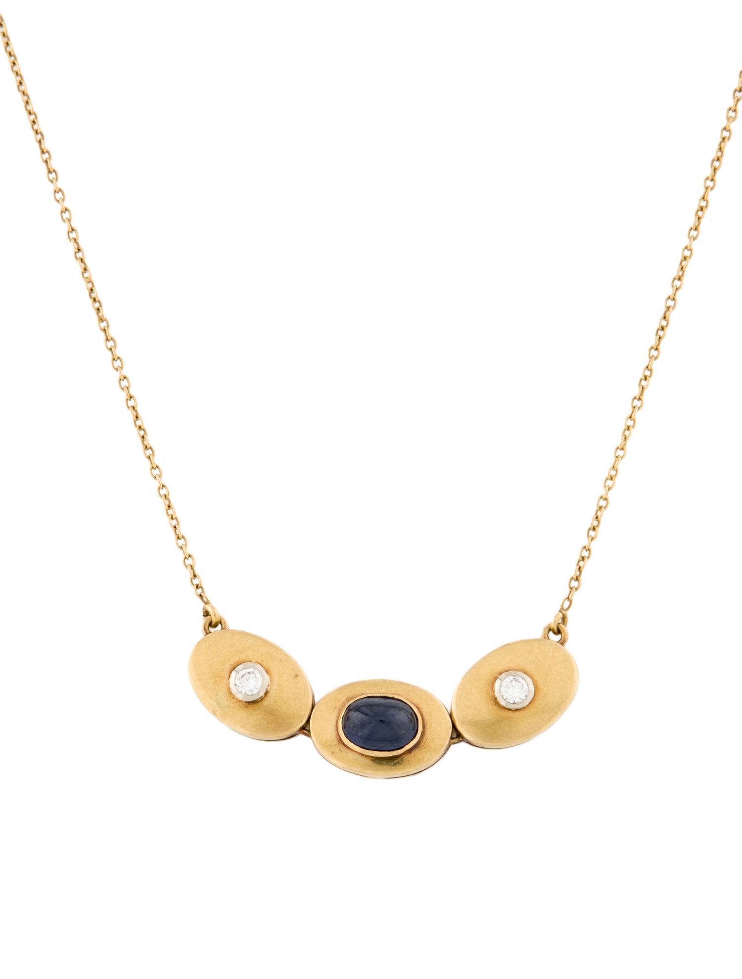 Necklace 18K Sapphire & Diamond Pendant