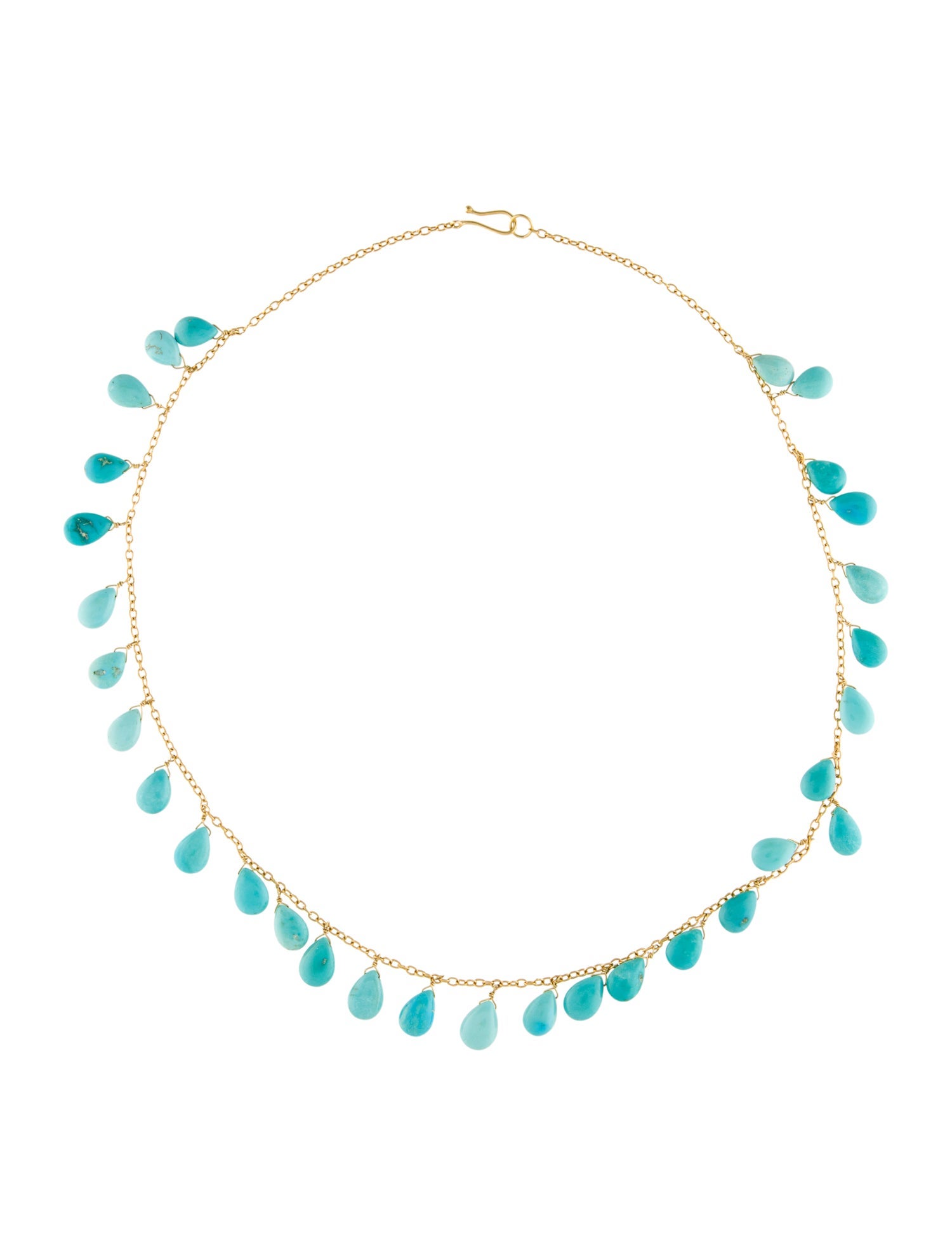 Necklace 18K Turquoise Bead Drop Collar