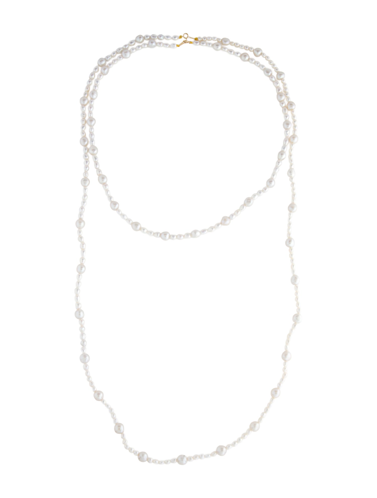 Necklace 18K Pearl Bead Strand Set of 2