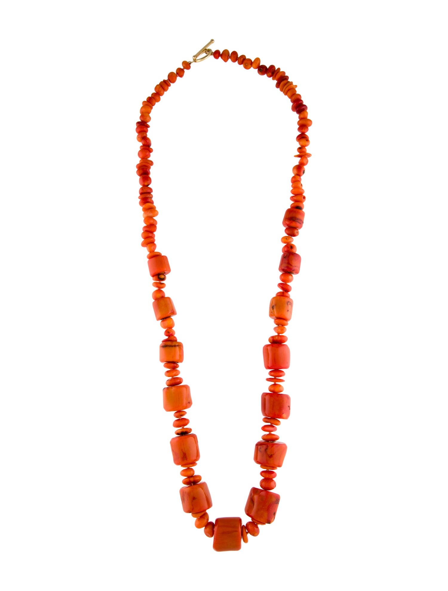 Necklace 14K Coral Bead Toggle