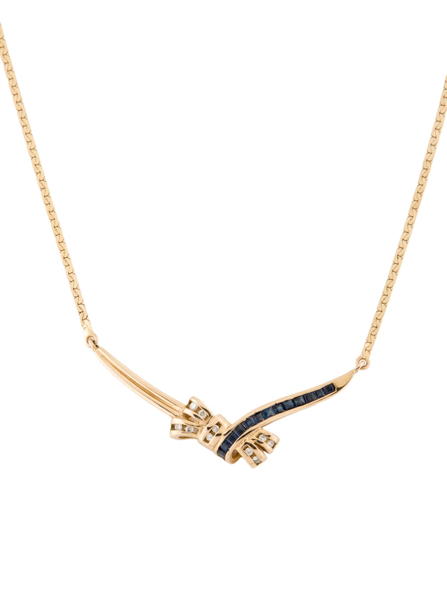 Necklace 14K sapphire & Diamond Pendant