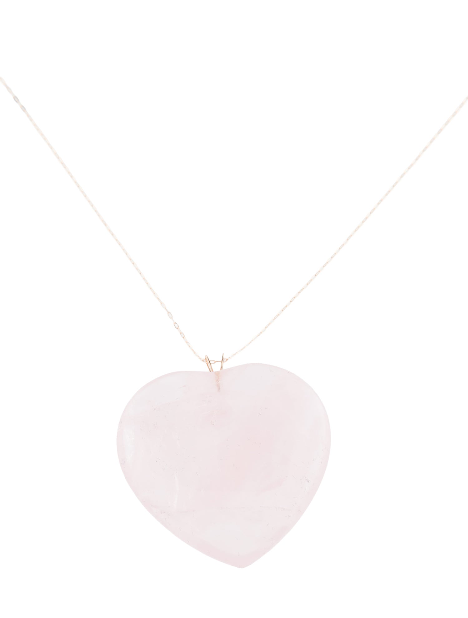 Necklace 14K Rose Quartz Heart Pendant