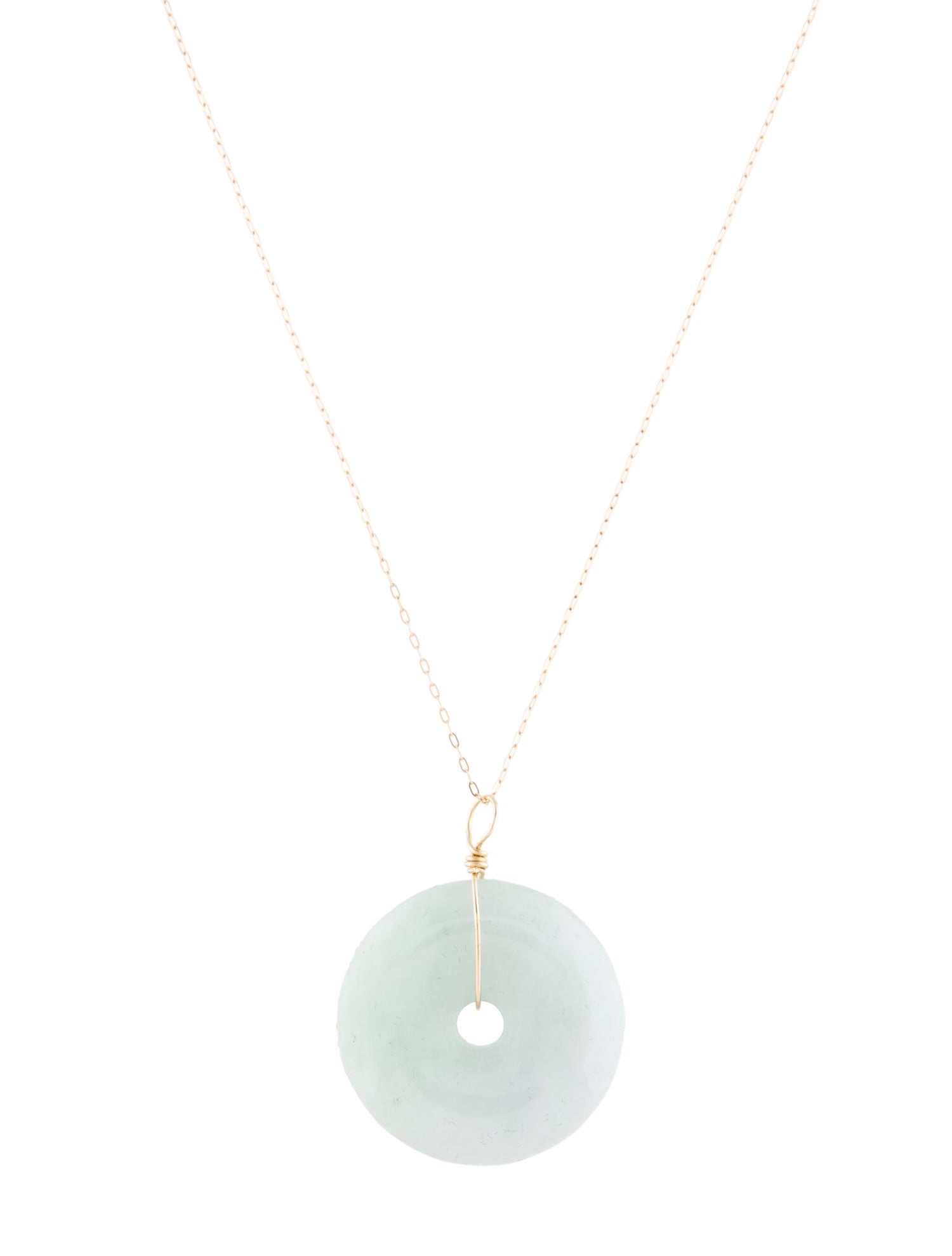 Necklace 14K Jadeite Pendant Necklace