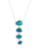 Necklace 14K Diamond & Opal Doublet Four Drop Pendant Necklace