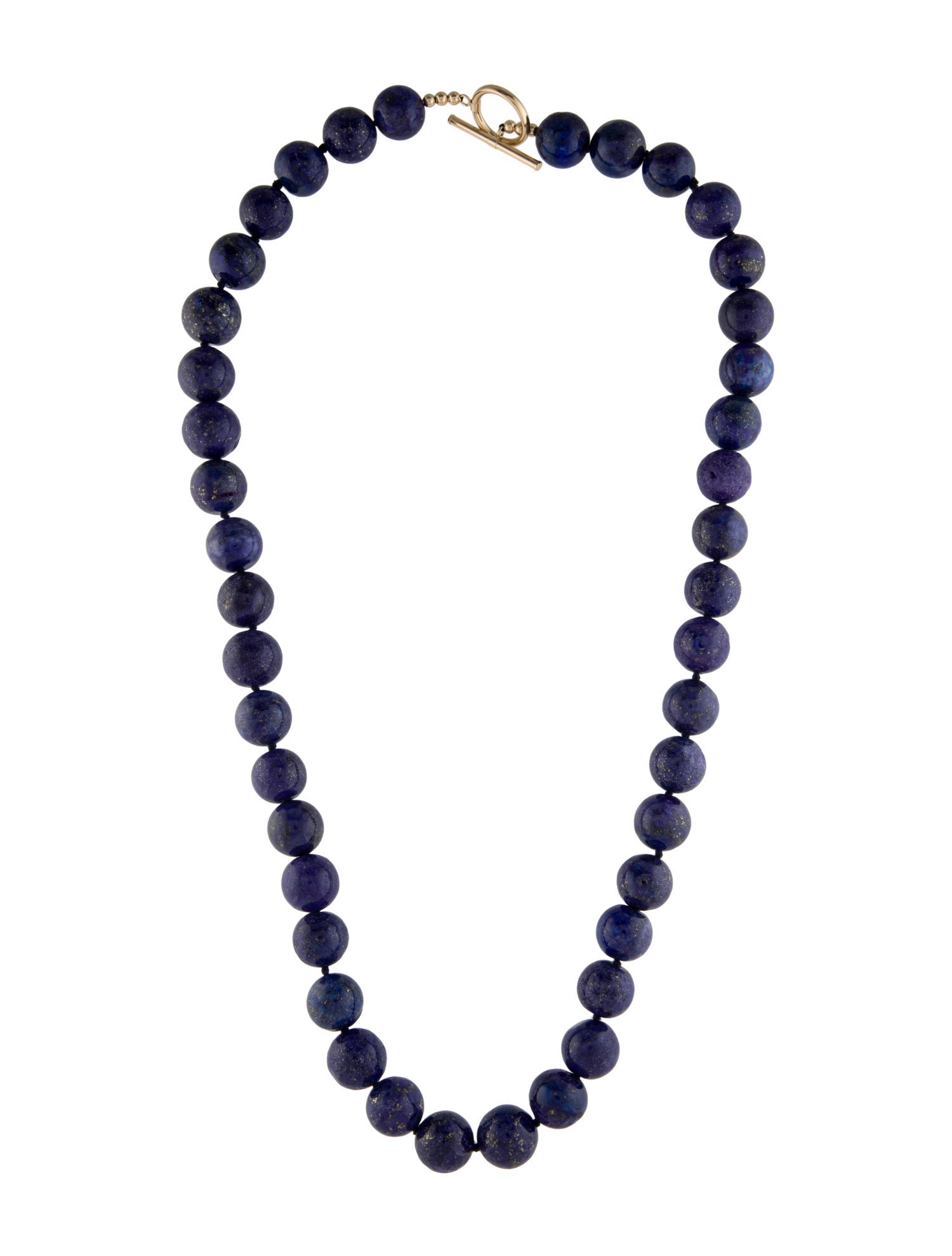 Necklace 14K Lapis Beaded Toggle Necklace