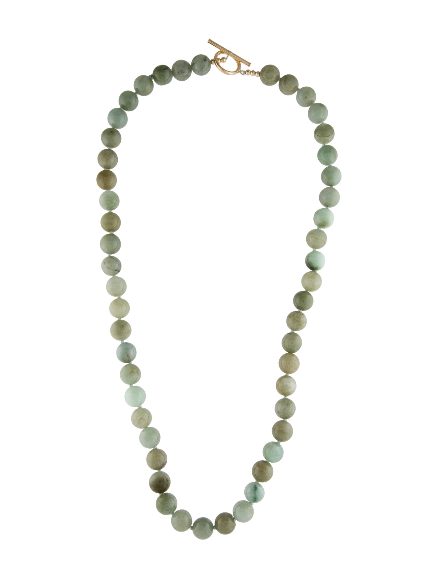 Necklace 14K Jadeite Bead Toggle