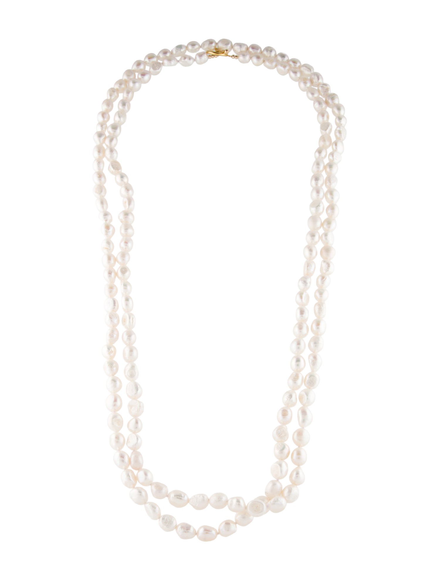 Necklace 14K Extra Long Pearl Bead Strand