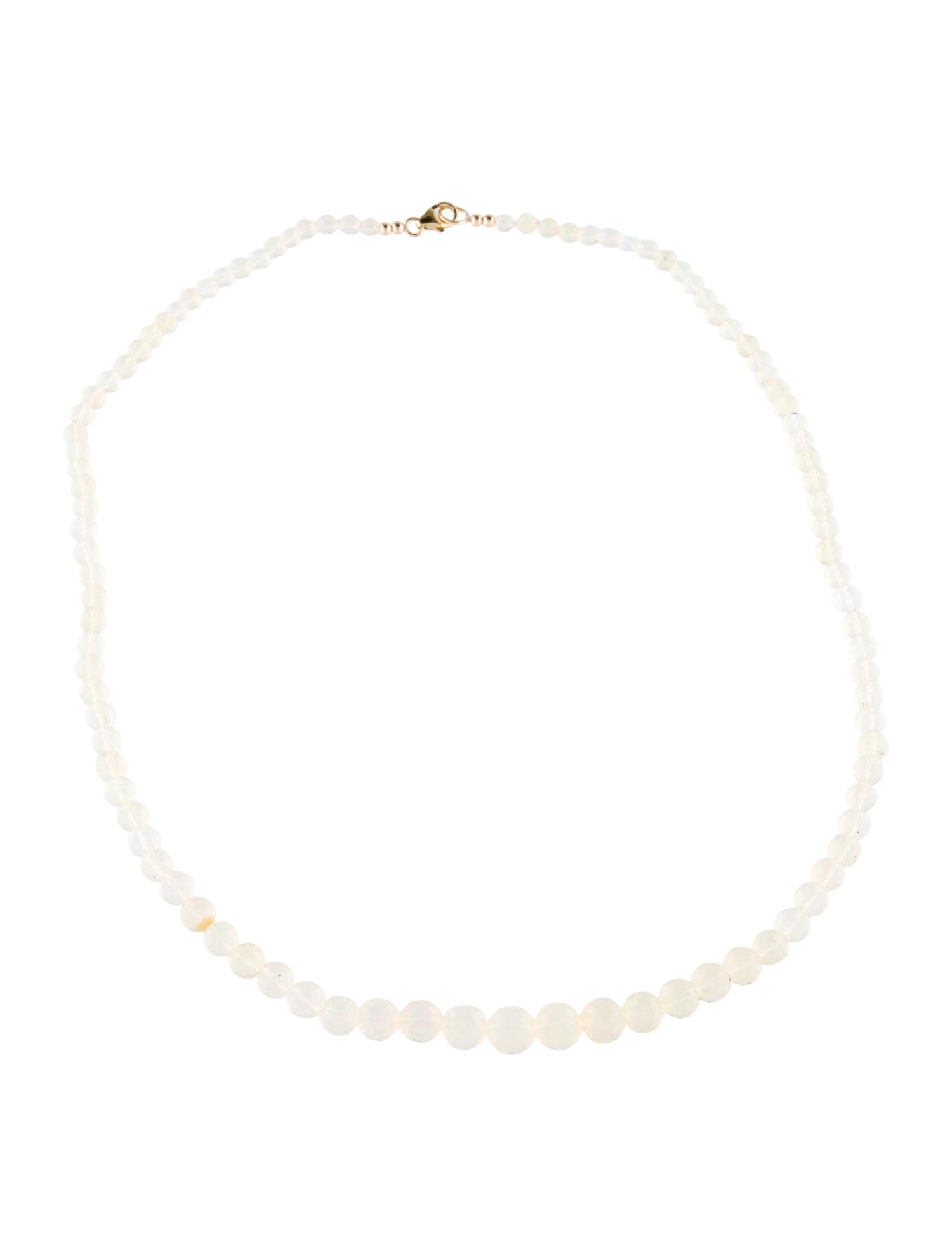Necklace 14K Opal Bead Strand Necklace