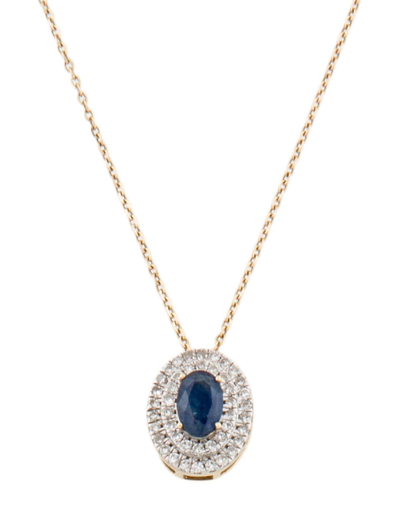 Necklace 14K Sapphire & Diamond Pendant