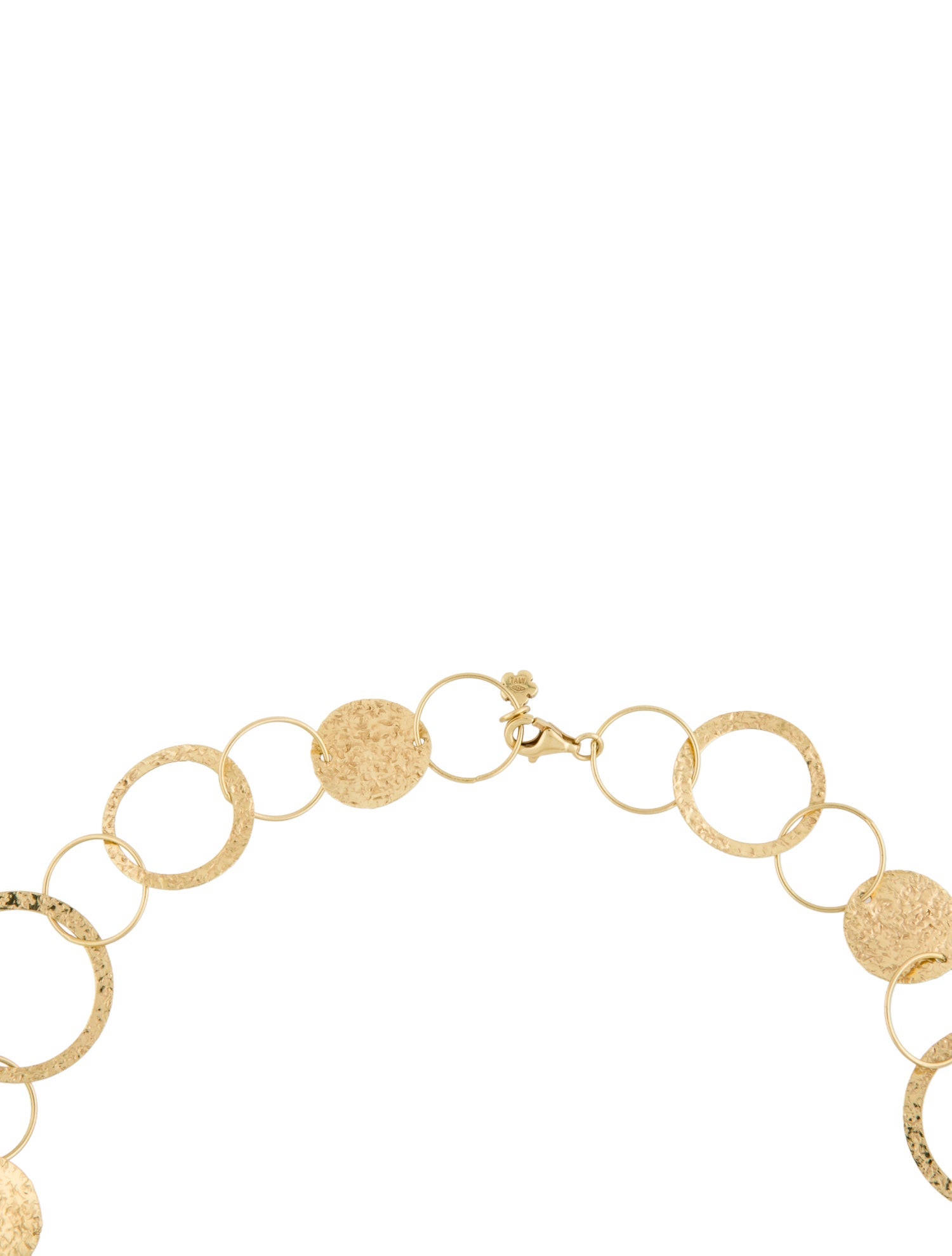 Necklace 18k Textured Circle Link