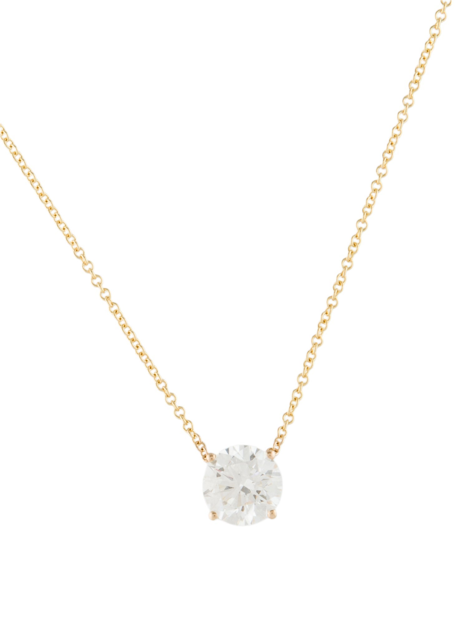 Necklace 14K 2.10ctw Lab-Grown Diamond Solitaire Pendant Necklace