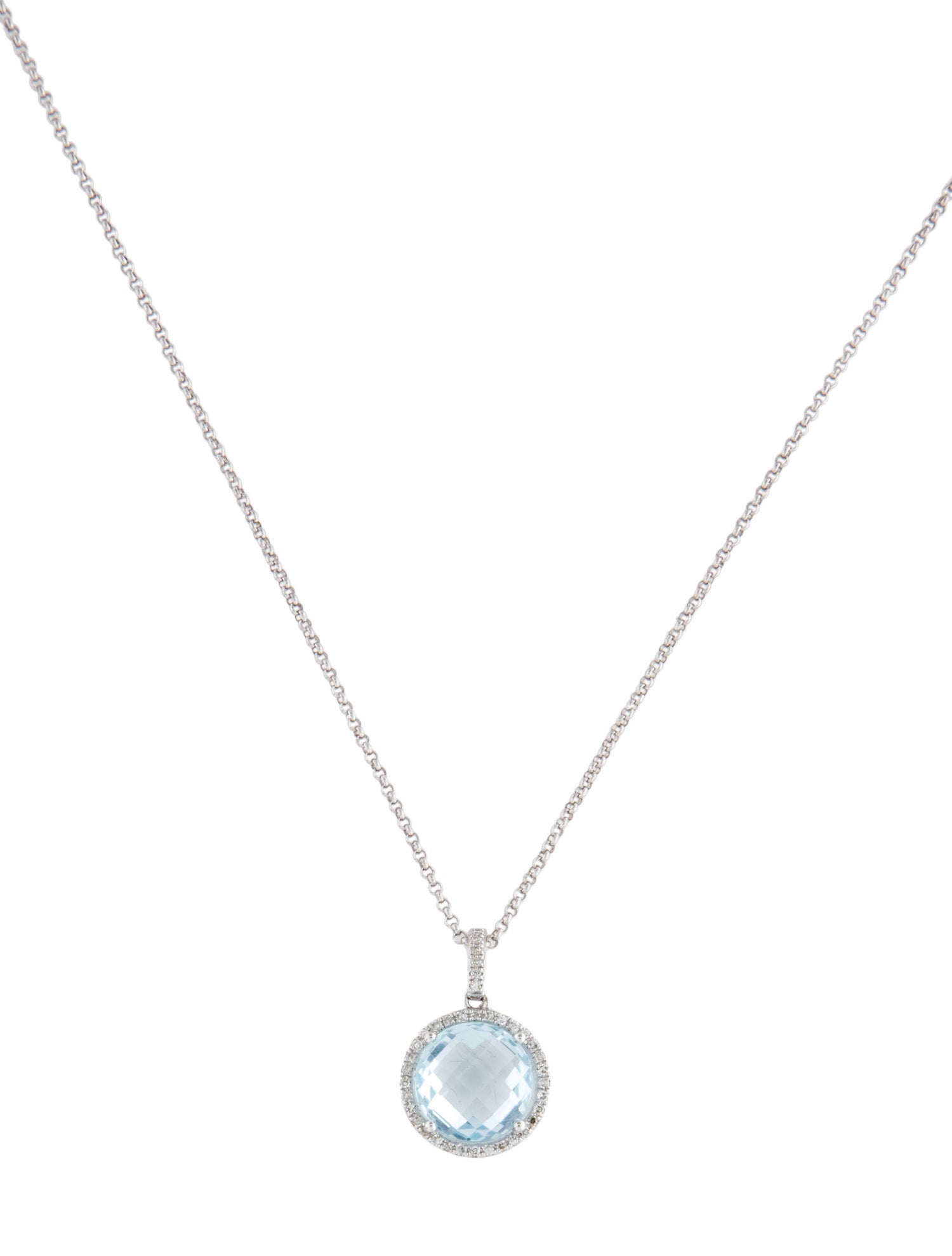 Necklace 14K Topaz & DIamond Pendant