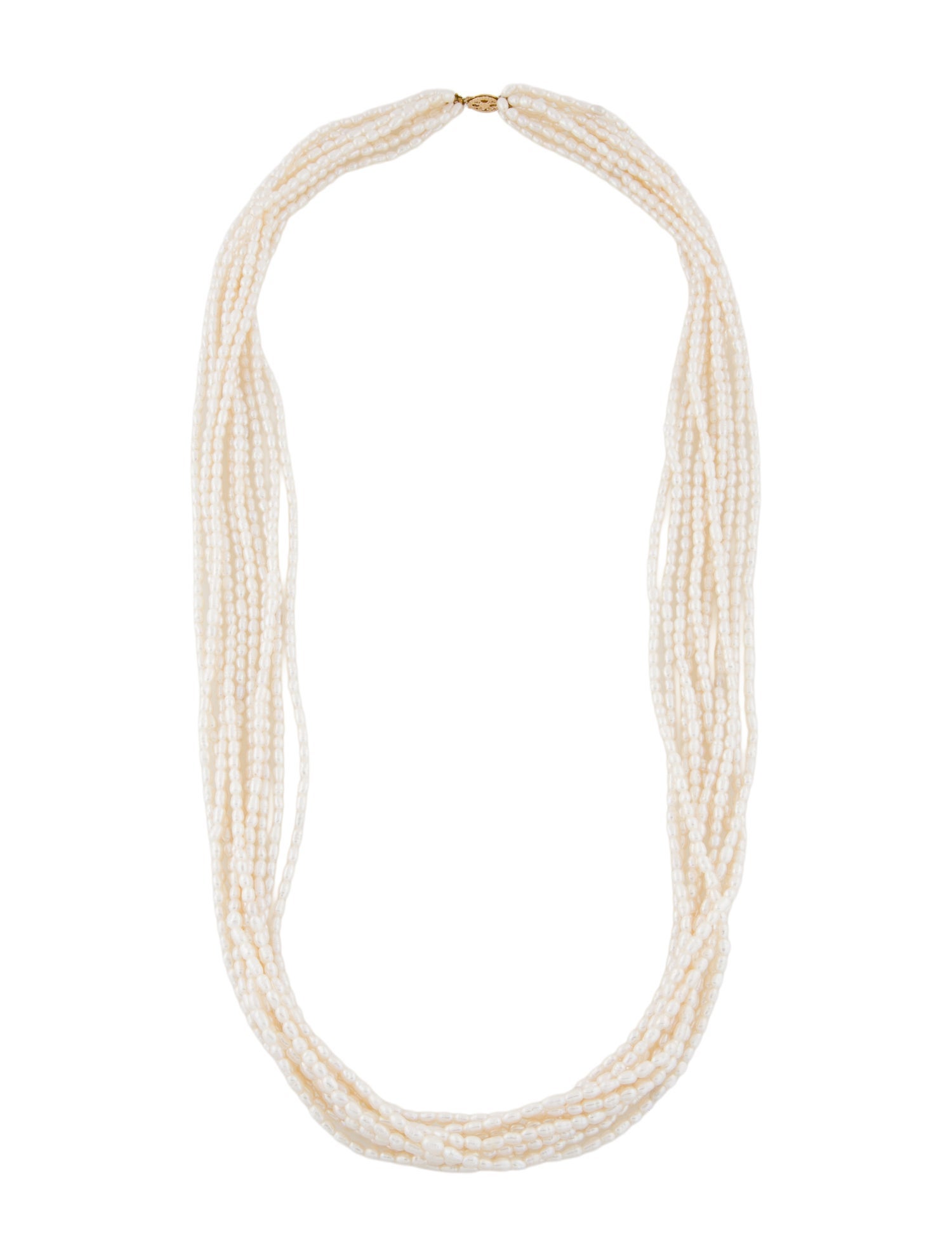 Necklace 14K Pearl Multistrand Bead