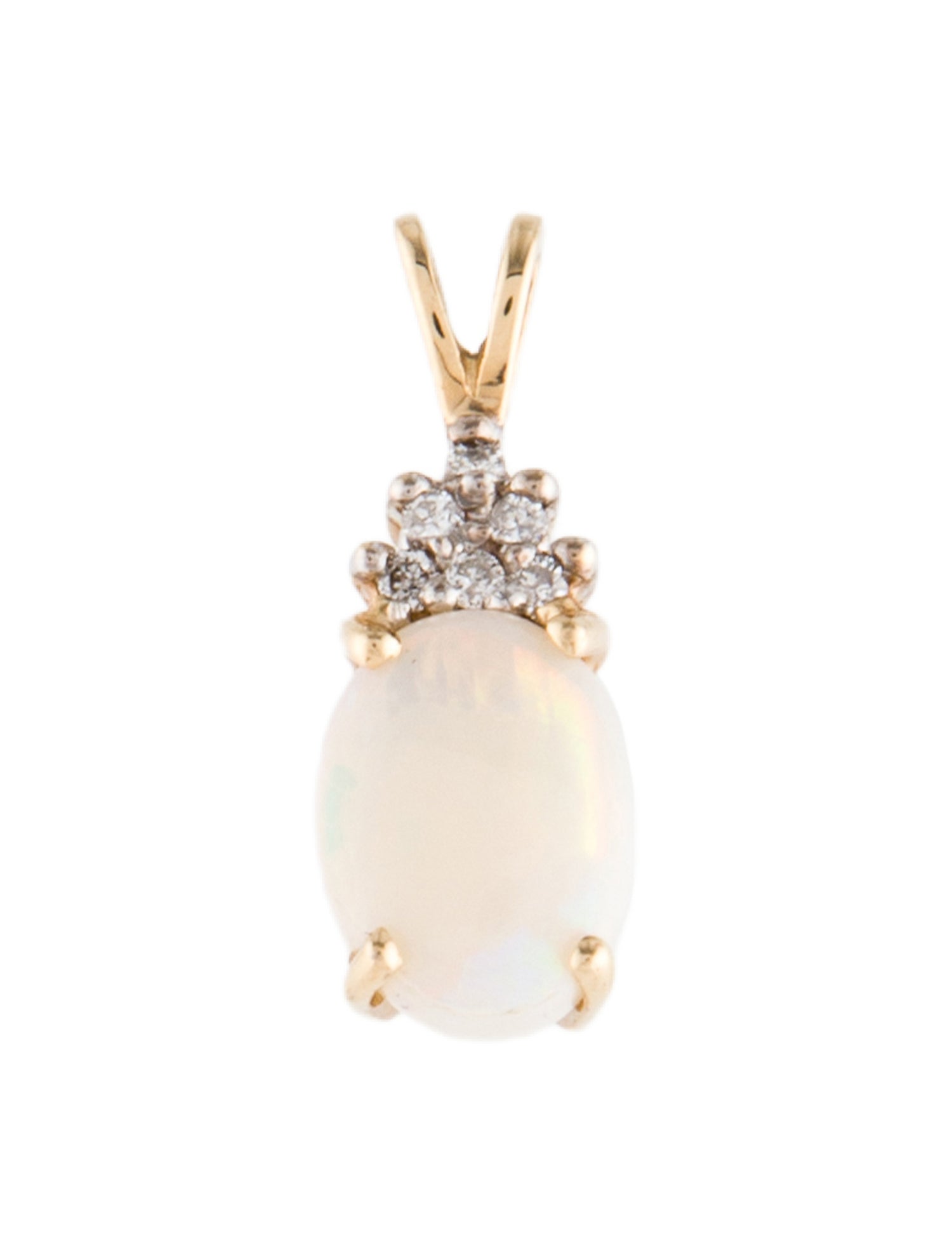 Necklace 14K Opal & Diamond Pendant