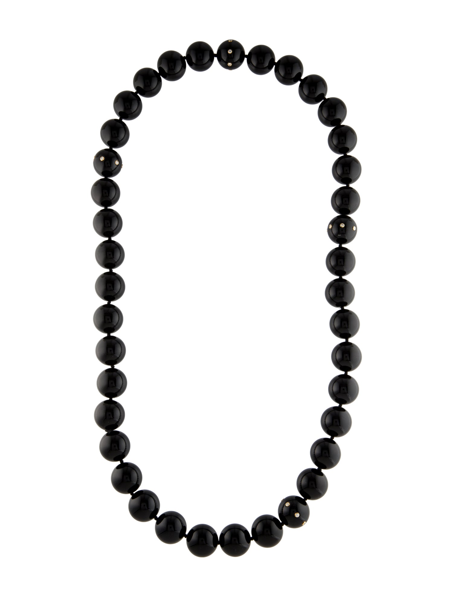 Necklace 18K Onyx & Diamond Bead