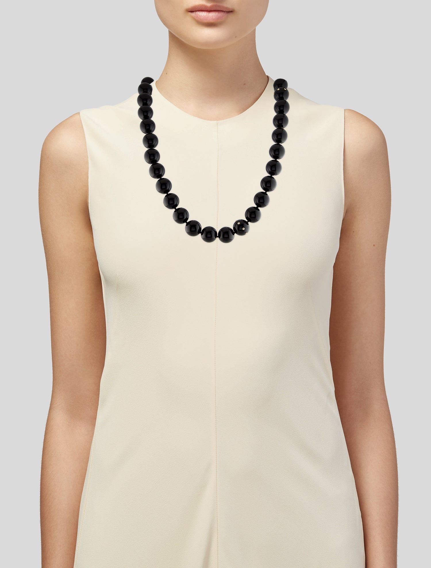 Necklace 18K Onyx & Diamond Bead