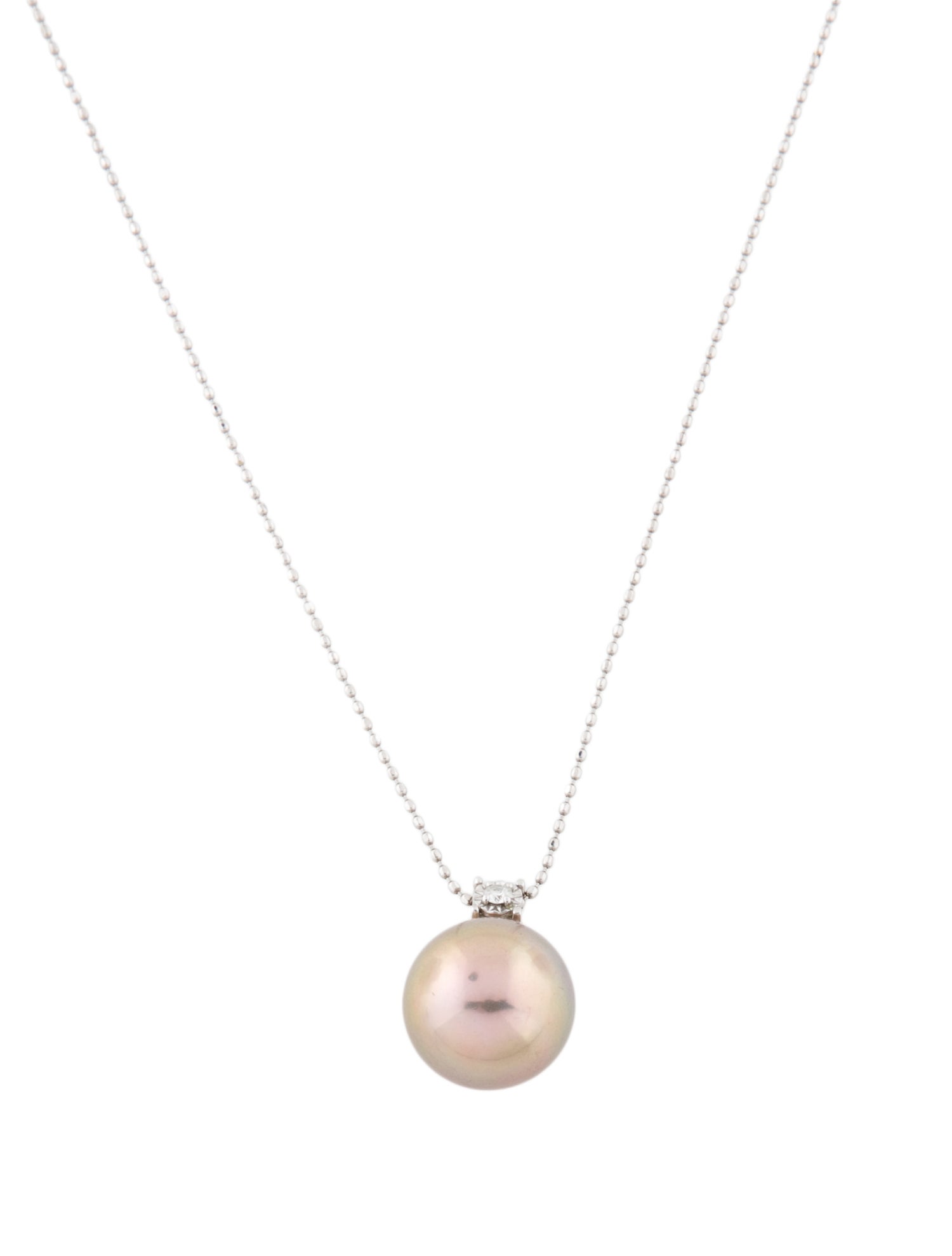 Necklace 18K Pearl & Diamond Pendant