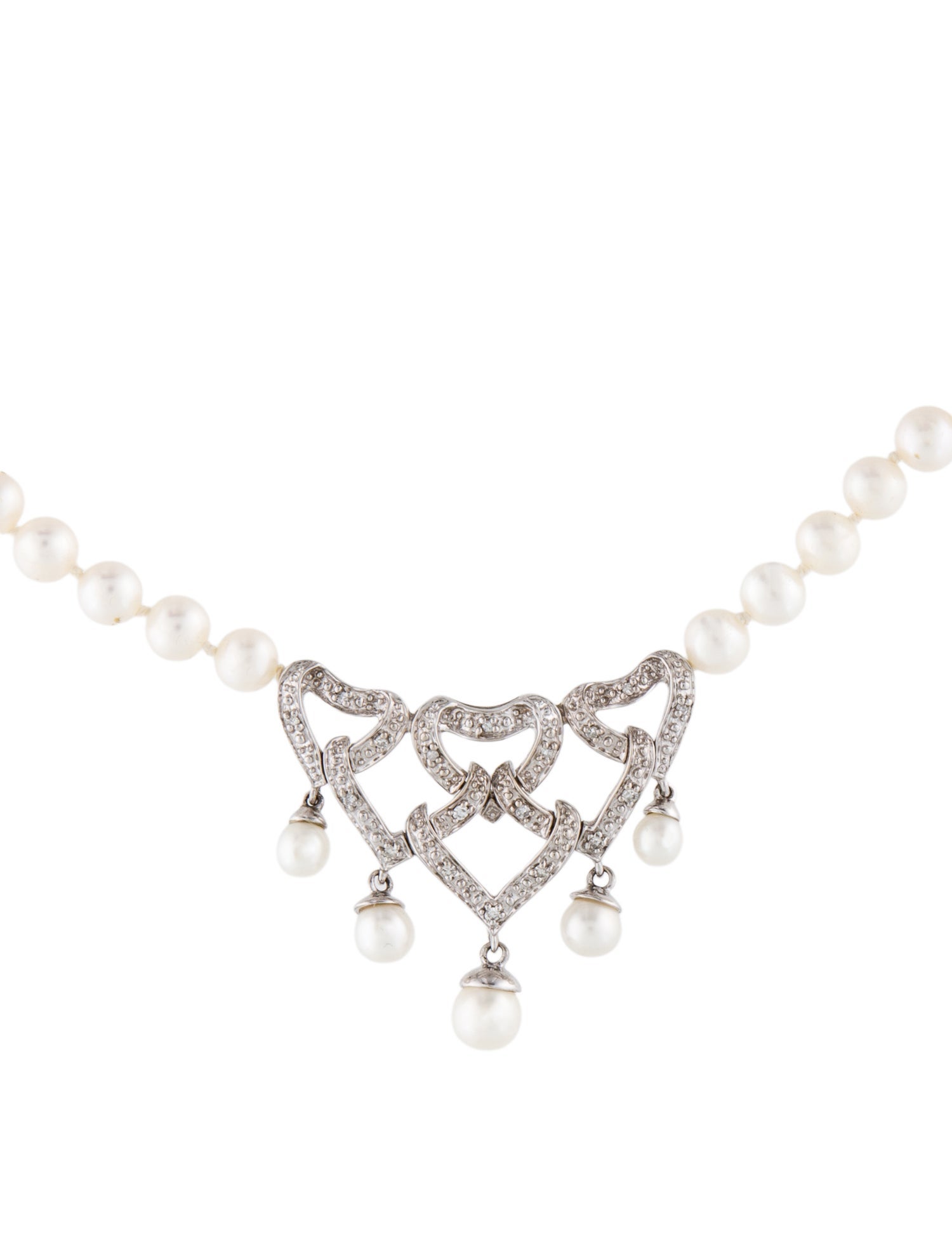 Necklace 14K Pearl & Diamond Collar