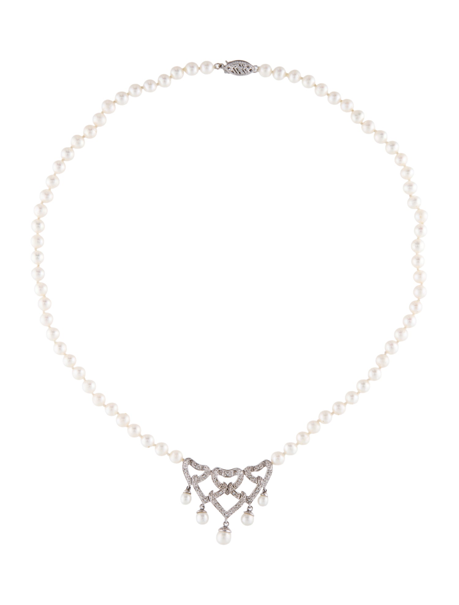 Necklace 14K Pearl & Diamond Collar