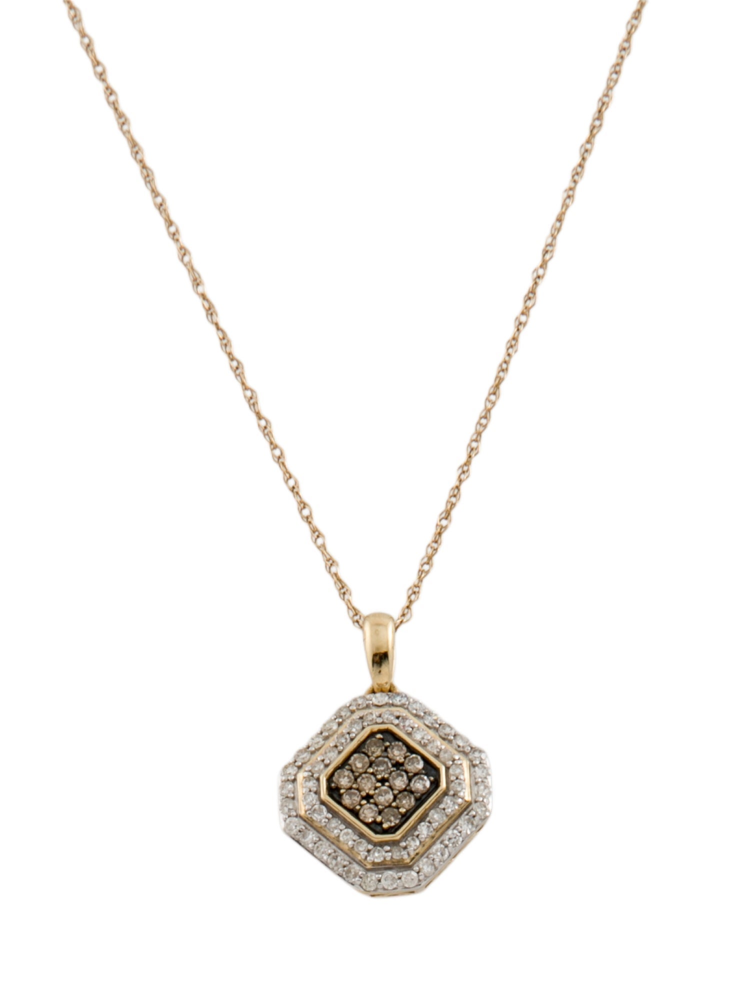 Necklace 14K Diamond Hexagon Pendant
