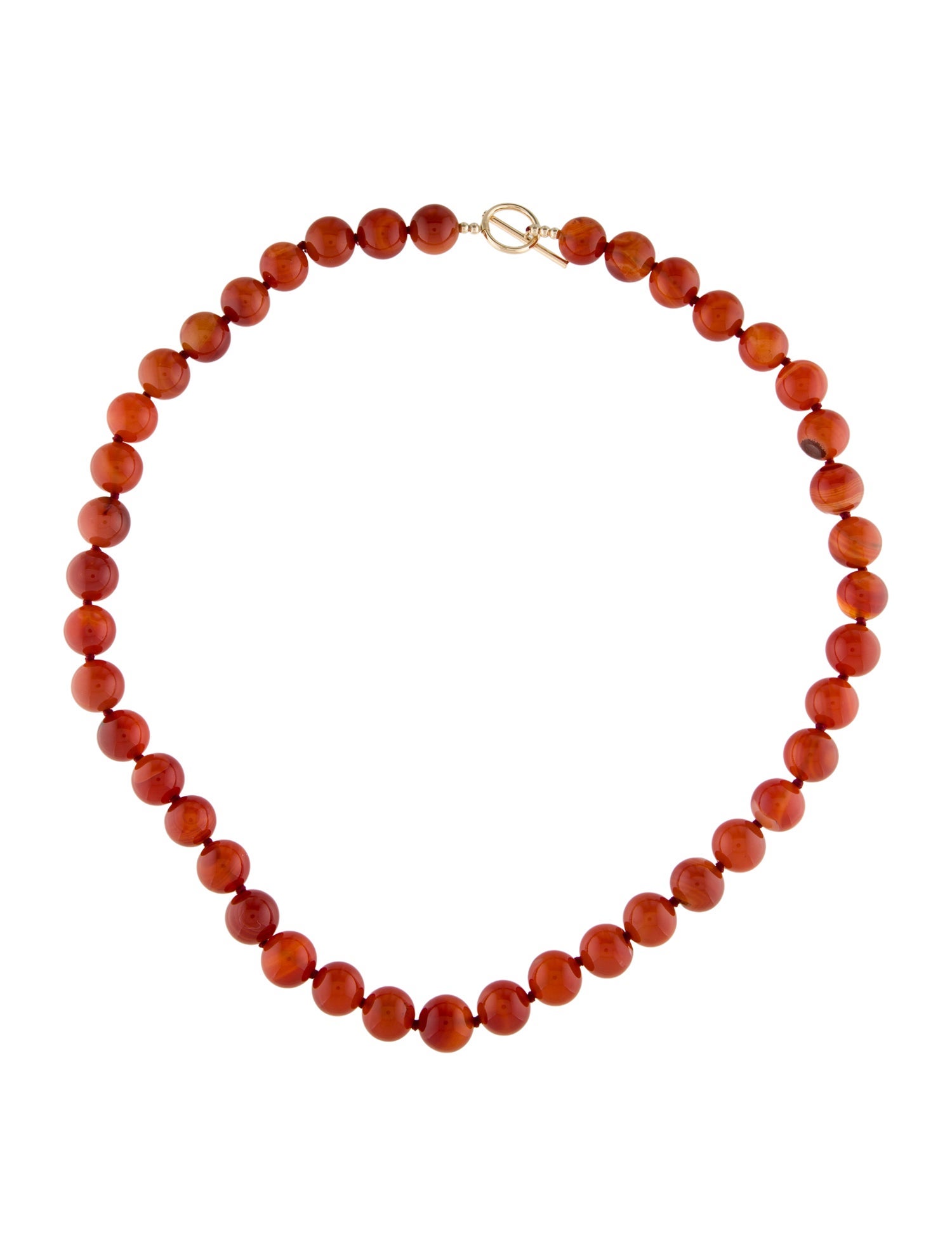Necklace 14K Carnelian Bead Toggle