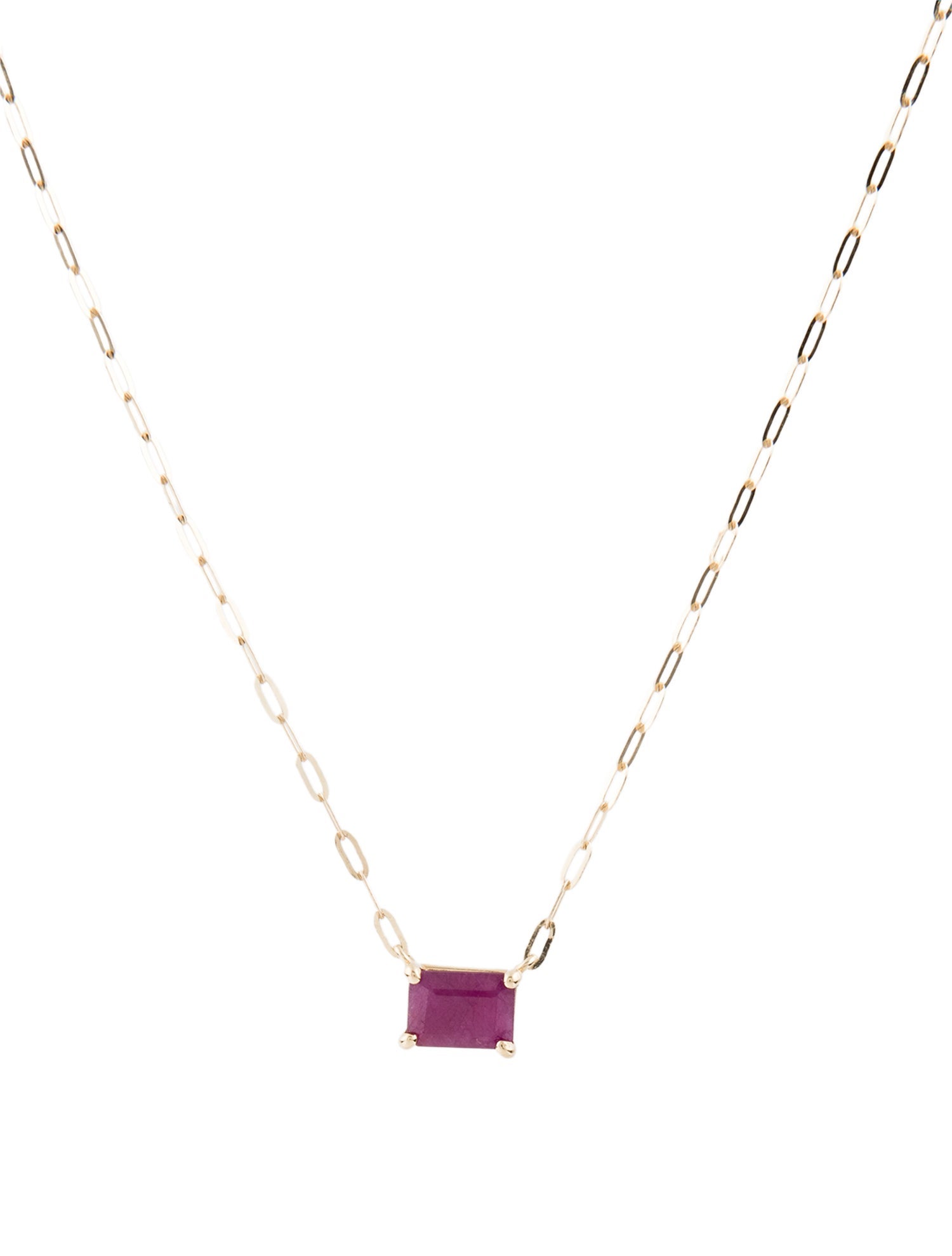 Necklace 14K 1.27ct Ruby Pendant Necklace