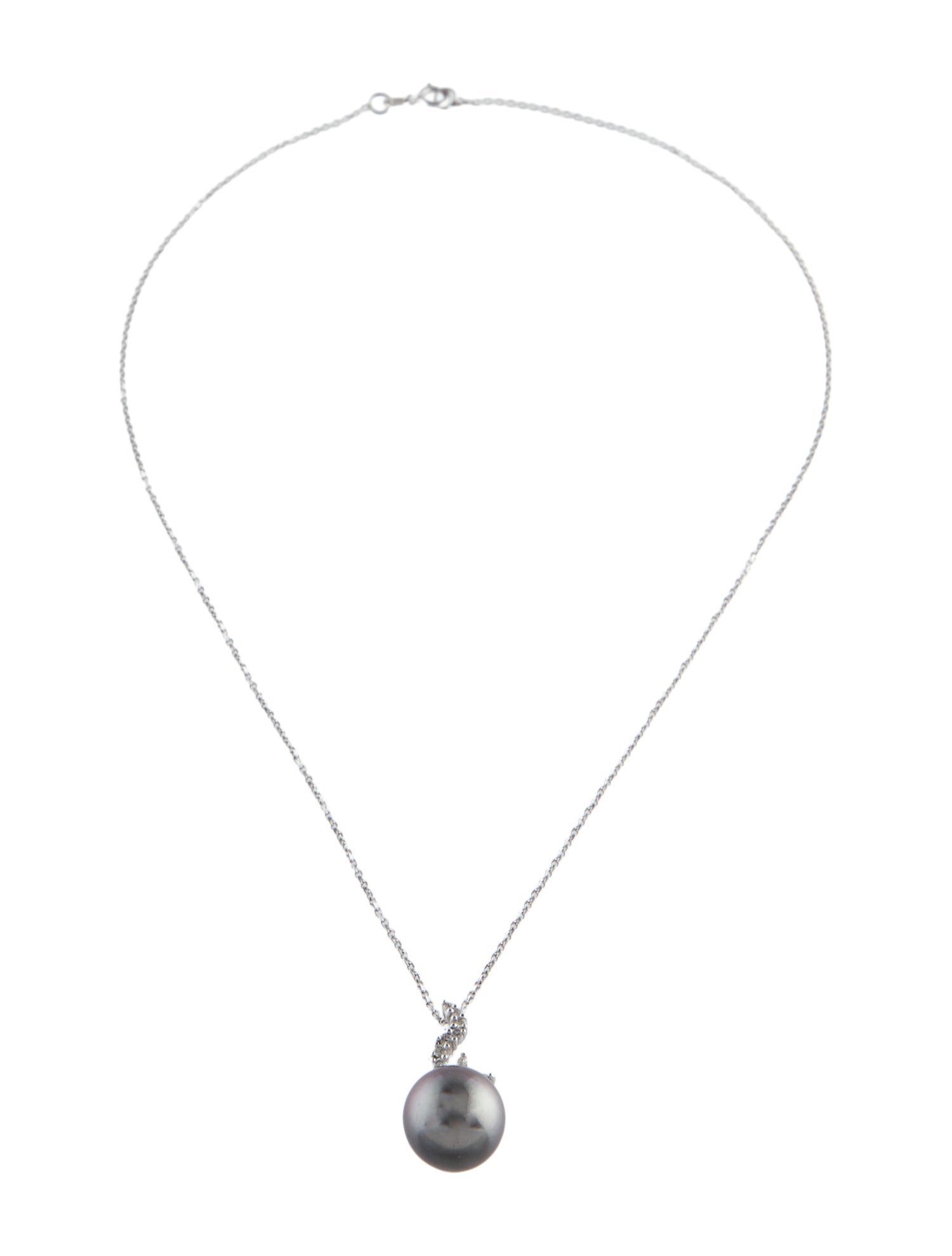 Necklace 14K Pearl & Diamond Pendant